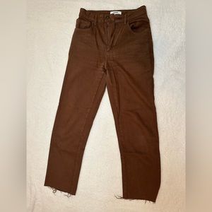Cotton On Brown High Rise Straight Leg Size 2